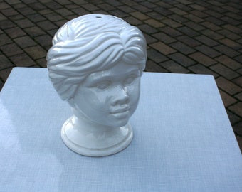 Vintage Keramik Kopf Porzellan Dekoration Rarität antik Dekokopf 70er weiß