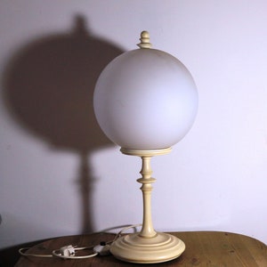 XL 60er Glaskugel Lampe Stehlampe Holz 66cm Bild 3