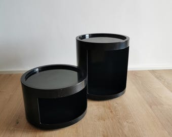 Valetto Tondo Basso Milano Vintage Valletto Quadro Aufbewahrungseinheit von G. Castiglioni für Valentin 1970 Beistelltisch