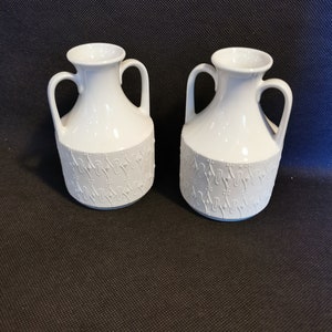 2x small bisque vase shabby mini vase white KMP Royal Bavaria