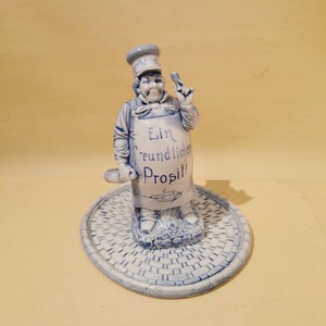 Old bottle made of porcelain with saying vintage decoration liquor bottle cork liquor