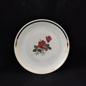 Porcelain plate gold rim large plate bowl 32 cm cake plate cake plate roses