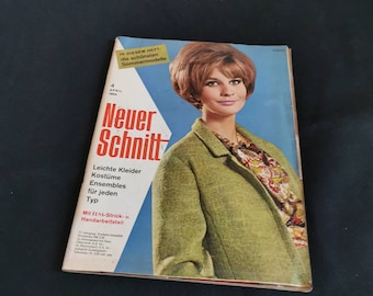 Neuer Schnitt Nähen Schnittmusterheft 1964 April Nähzeitschrift Zeitung Leinenkleider Dirndl Blusen