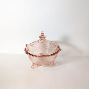 Bombonera de cristal prensado Rosalinglas, estilo vintage shabby chic, años 30