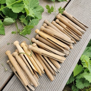 22 old clothespins clamp laundry wood antique shabby decoration clips craft