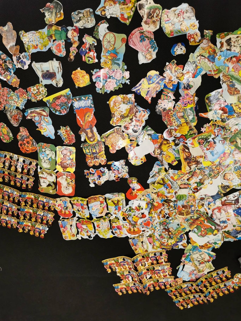 XL mixed lot of gleams all sorts of motifs 50-70s angel fairy tale children 650-700 pieces image 4