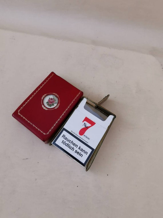casket cigarette case Great Old Cigarette Tin Cigarette Case Shabby Casket Tin for Ladies Petit  Point