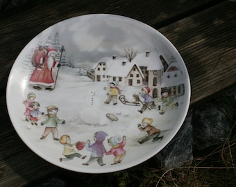 Sammelteller Weihnachten Arzberg Kinder im Schnee