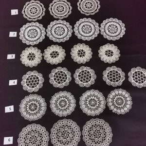 Hand bobbin lace doily 1x hand-laced doily vintage decorative doily shabby lace linen beige handmade bobbin lace doily 15 cm - 20 cm