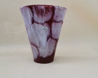 Übelacker Keramik Vase Keramikvase 70s Vase Ü-Keramik rot lila pink Blumenvase