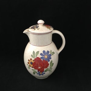 Cocoa pot jug flowers jug ceramic vintage