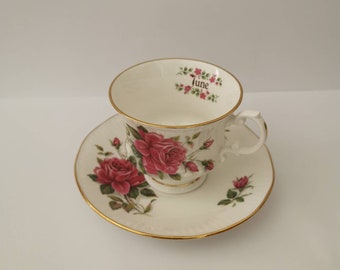 Porzellan shabby Vintage Sammeltasse Elisabethan Juni Bone China Tea Cup Staffordshire England