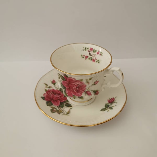 Porzellan shabby Vintage Sammeltasse Elisabethan Juni Bone China Tea Cup Staffordshire England