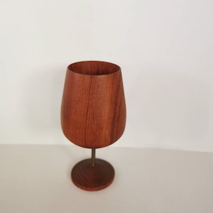 Midcentury snack bowl teak goblet glass 60s vintage