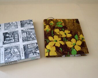 Carnet vintage avec couverture nouvel album shabby so sweet textile design rétro 18 cm x 16 cm Pril flowers