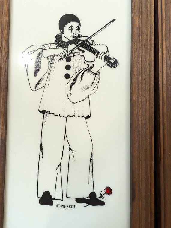 磁器に描かれたピエロの絵 2 枚の魅惑的なコレクション ハーレクイン