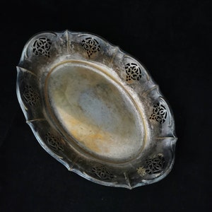 Vintage Tray Bowl Pastry Bowl Metal Confectionery Bowl