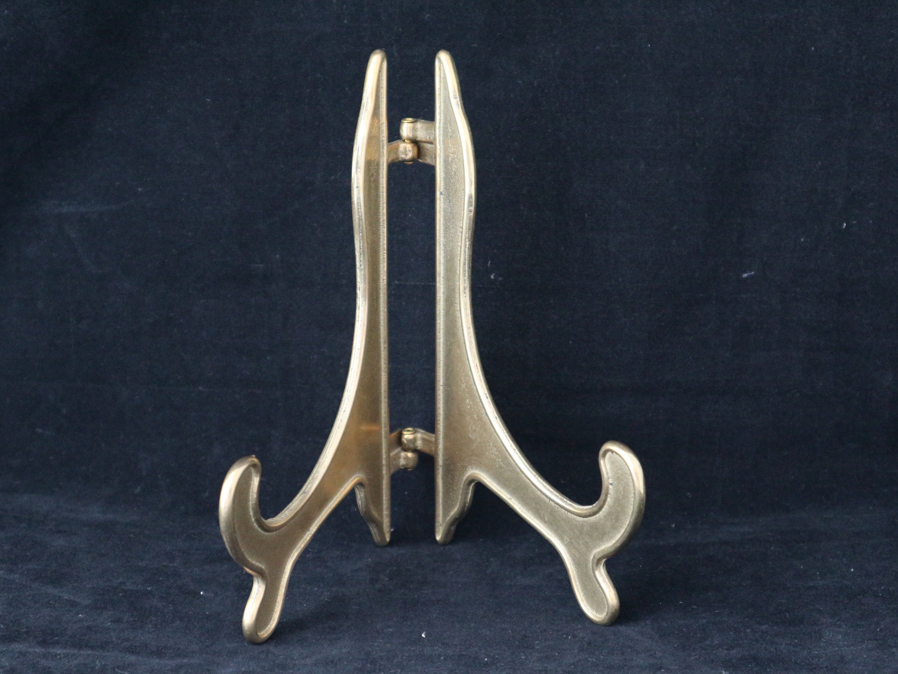 Brass Plate stand picture holder vintage Shabby
