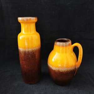 2 wunderschöne 70er Jahre Vase orange braun Pop Art Set von zwei Vasen Vintage Kollektion Rothko Deutschland 1970er Bild 7