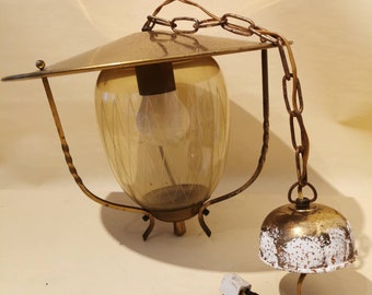 30s lamp glass brass vintage antique