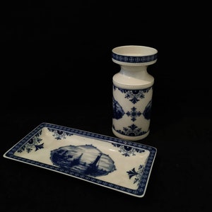 LICHTE Fine China Vase & Schale Design Sammler echt Kobalt 50er 60er Jahre