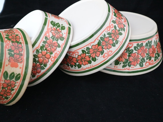 4er Schüssel Set 70er Vintage Retrodesign Staffel Stoneware