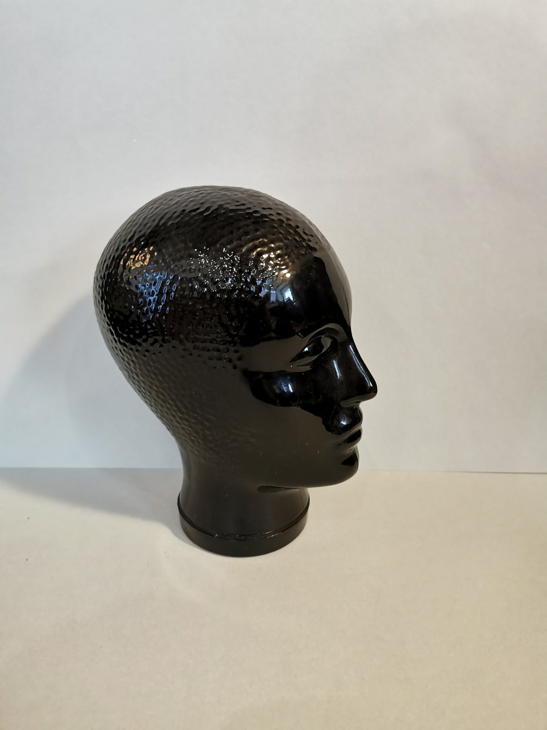 Vintage Glass Head Decorative Head 70s Black Head Made of Etsy