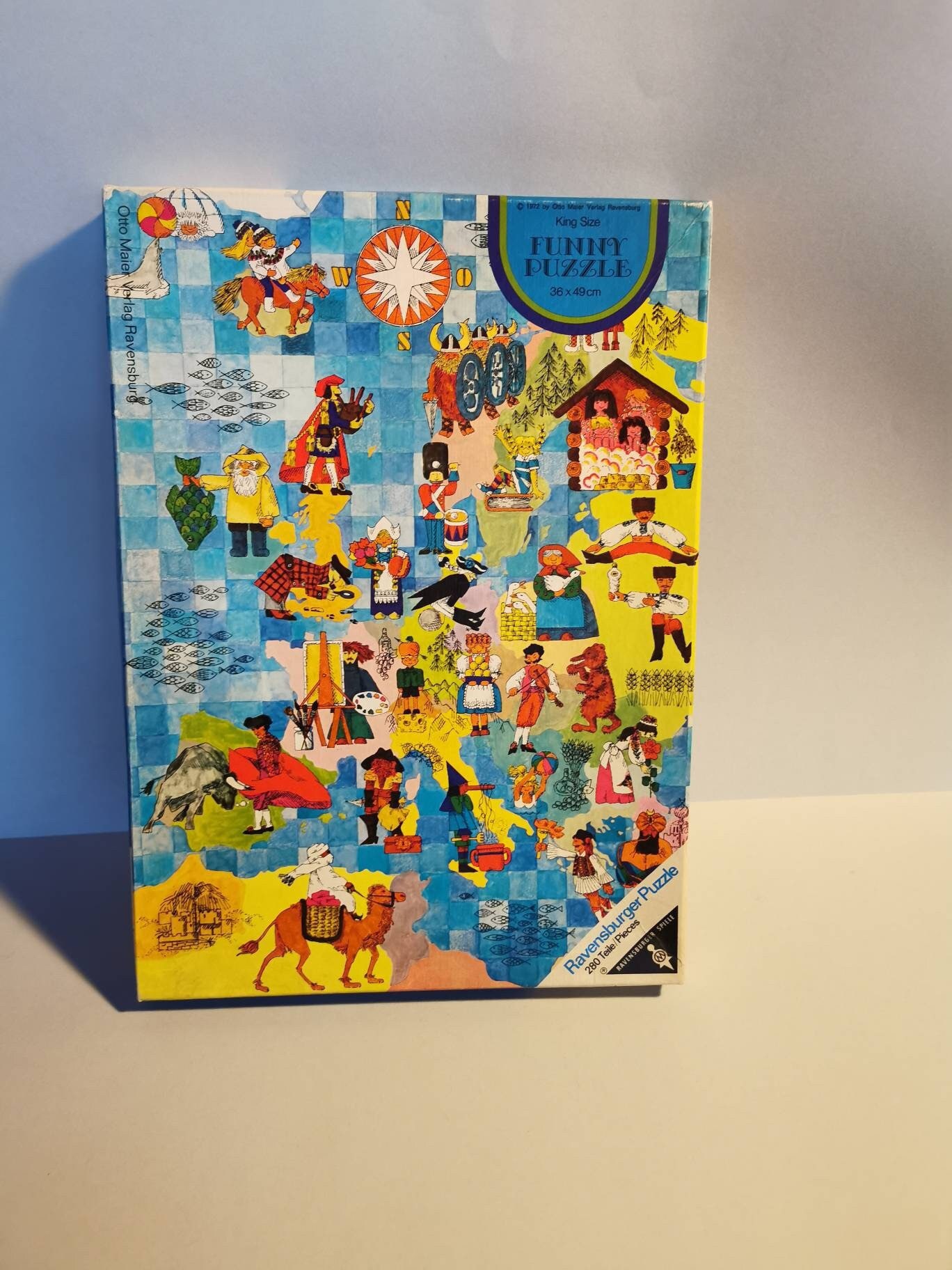 1972 Wimmel Puzzle Funny Puzzle 280 Pieces Happy Map Otto Meier