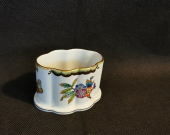 Herend 7964 / VBO Vintage Behälter für Zahnstocher Zahnstocherhalter Vase Gefäß Minivase Porzellan