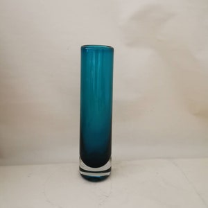 Grüne Glas Rauch Vase 50er Jahre schlicht Vase rockabilly Design Best Art Glas Glasvase grün Blumenvase türkis petrol Finland
