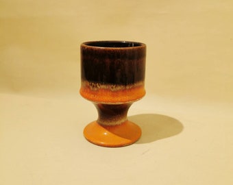 70er Mini Vase Pop Art Lava schrill Scheurich orange 9cm