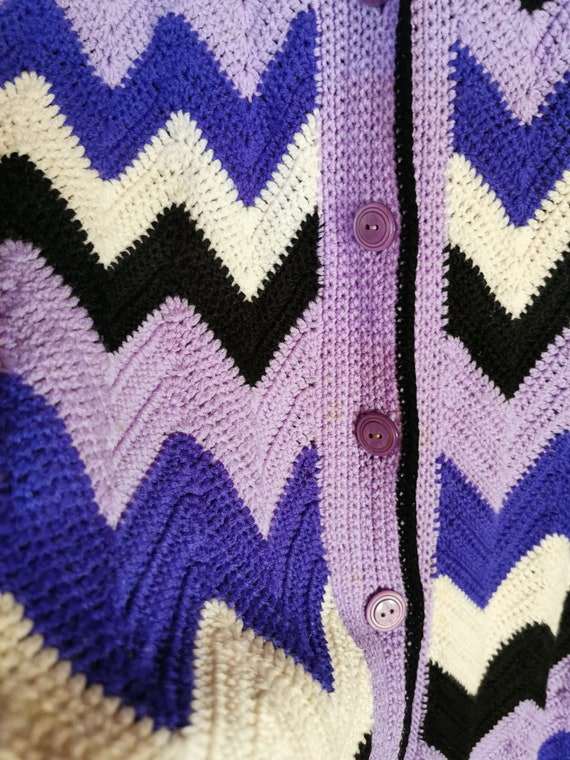 Vintage Strickmantel Mantel gestrickt Strickjacke… - image 7