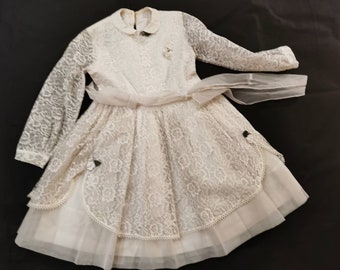 Zauberhaftes antikes Spitzen Kleid shabby Taufkleid antik Kleidchen 3 lagig Brocante