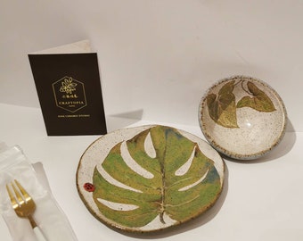 Wunderschöne Set Keramik Schale Tee Sake Marienkäfer Afternoon Tea Set Taiwan Wild Fern Series Craftopia 3 teilig