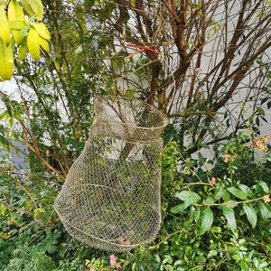 Antiker Fischkorb shabby chic Drahtgeflecht alt antik Angler Fischer Deko