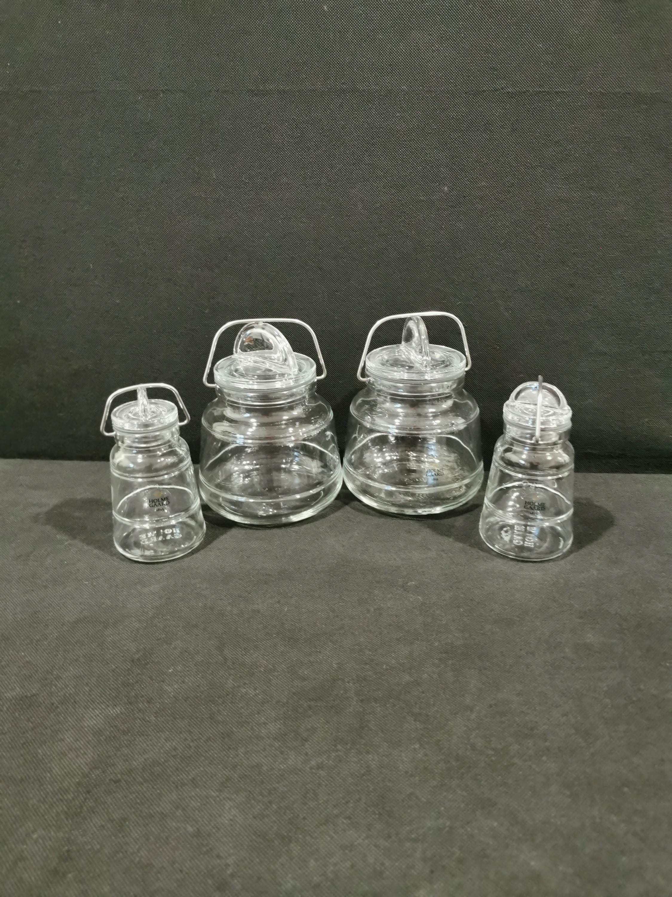Vintage 4 Storage Glasses Scala Holmegaard Storage Jars Candy Jar
