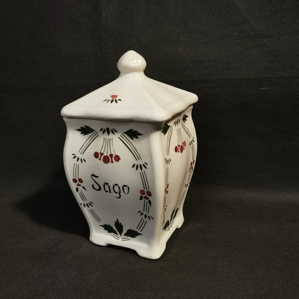 XL ceramic sago pourer Artdeco shabby decorative vintage kitchen pourer storage jar spice jar