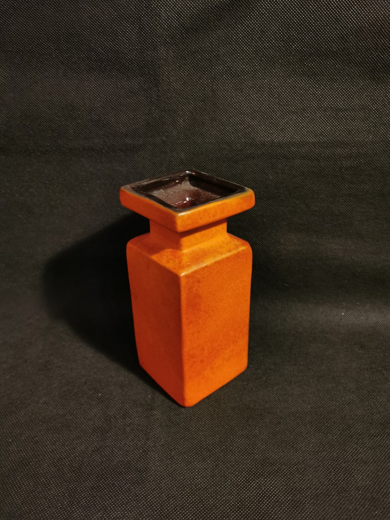 Außergewöhnliche seltene Vintage Vase Keramik 60er orange Tischvase Blumenvase Bild 9