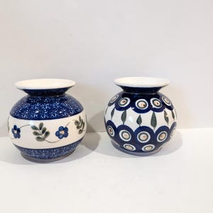 Encantadores jarrones de gres hechos a mano de Bunzlau, loza, ollas de barro, decoración shabby chic, hechos a mano en Bunzlau, Heise