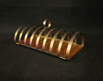 Vintage postcard holder letter holder teak 60s design 50s toast holder rack