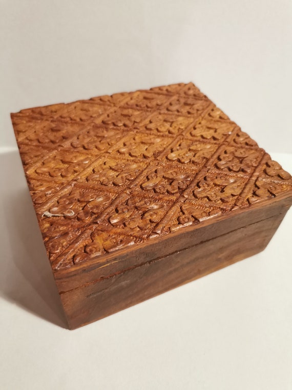 Old jewelry box wooden box jewelry box jewelry bo… - image 1