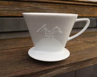 1-Loch Melitta Porzellanfilter 102 Kaffeefilter Vintage