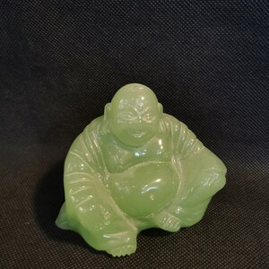 smiling carved figure Buddha figure relief sculpture Asia jade stone esoteric natural stone