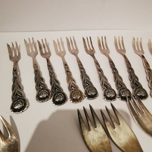 15x fork cake fork Hildesheimer Rose ornate shabby