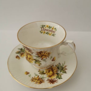 Porzellan shabby Vintage Sammeltasse Elisabethan November Bone China Tea Cup Staffordshire England