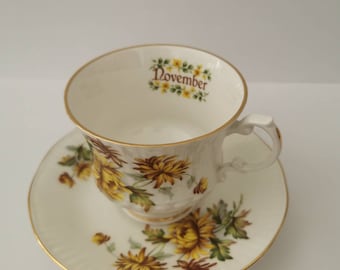 Porzellan shabby Vintage Sammeltasse Elisabethan November Bone China Tea Cup Staffordshire England