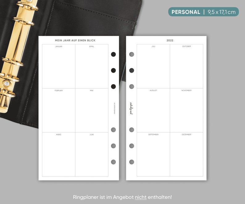 Kalender Zeilen 1W2S A5 & Personal Bild 2