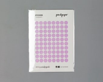 Sticker set - transparent dots & squares - lilac