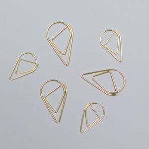 Paper Clips in Tropfenform - 6er Set - gold image 1