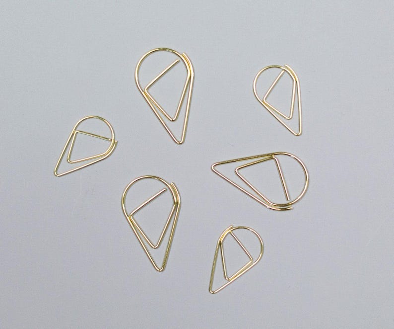 Paper Clips in Tropfenform - 6er Set - gold image 1
